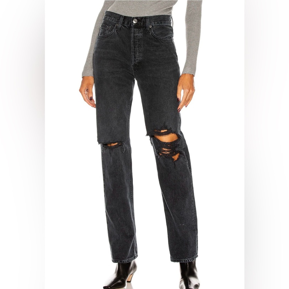 Agolde Distressed High Waisted Jeans. Size 28